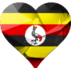 Fahnen Afrika Uganda Herz 
