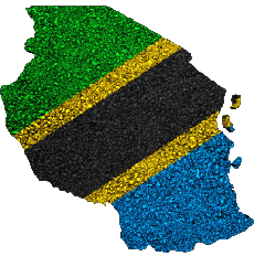 Drapeaux Afrique Tanzanie Carte 