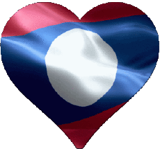 Fahnen Asien Laos Herz 