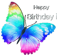 Nachrichten Englisch Happy Birthday Butterflies Transparenter Hintergrund 005 