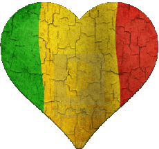 Drapeaux Afrique Mali Coeur 