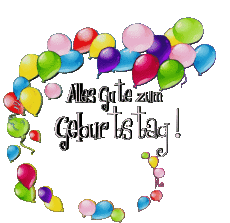 Mensajes Alemán Alles Gute zum Geburtstag Luftballons - Konfetti 012 