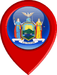 Flags America U.S.A - States New York Location Pin 