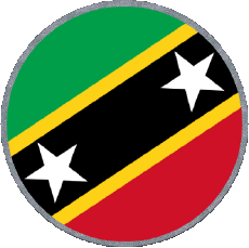 Flags America Saint Kitts and Nevis Round 