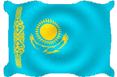 Drapeaux Asie Kazakstan Ondulation 