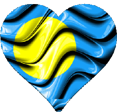 Banderas Oceanía Palau Corazón 