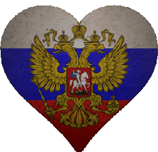 Drapeaux Europe Russie Coeur 