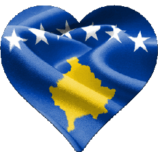 Bandiere Europa Kosovo Cuore 