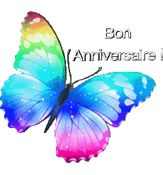 Mensajes Francés Bon Anniversaire Papillons 005 