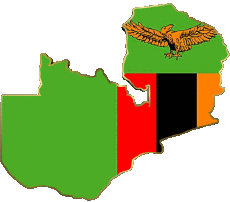 Flags Africa Zambia Map 