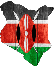 Fahnen Afrika Kenia Karte 