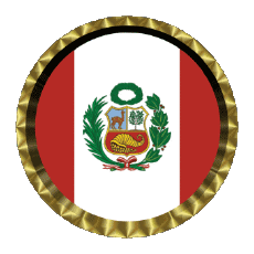 Drapeaux Amériques Pérou Rond - Anneaux 