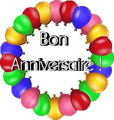 Mensajes Francés Bon Anniversaire Ballons - Confetis 008 