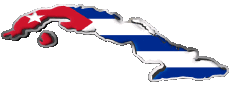 Bandiere America Cuba Carta Geografica 