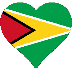 Drapeaux Amériques Guyana Coeur 