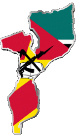 Flags Africa Mozambique Map 