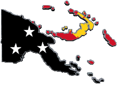 Bandiere Oceania Papua Nuova Guinea Carta Geografica 