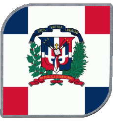 Flags America Dominican Republic Square 