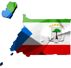 Fahnen Afrika Äquatorialguinea Karte 