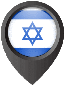 Fahnen Asien Israel Standort-Pin 