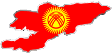 Banderas Asia Kirguizistán Mapa 