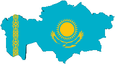 Banderas Asia Kazajstán Mapa 
