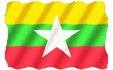 Drapeaux Asie Birmanie Ondulation 