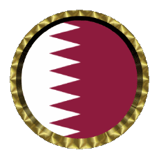Fahnen Asien Katar Rund - Ringe 