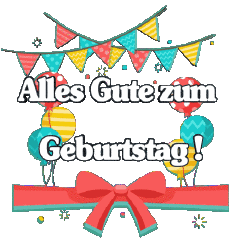 Mensajes Alemán Alles Gute zum Geburtstag Luftballons - Konfetti 006 