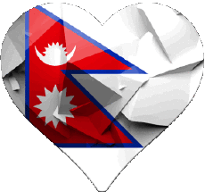 Bandiere Asia Nepal Cuore 
