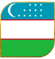 Flags Asia Uzbekistan Square 