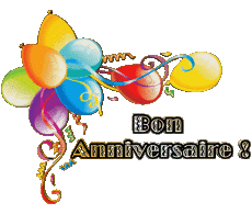 Mensajes Francés Bon Anniversaire Ballons - Confetis 002 