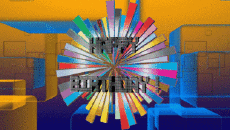 Mensajes Inglés Happy Birthday Abstract - Geometric Fondo animado 002 