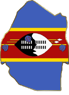 Banderas África Eswatini Mapa 