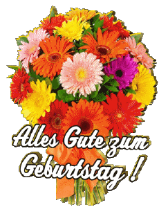 Messagi Tedesco Alles Gute zum Geburtstag Blumen Sfondo trasparente 003 