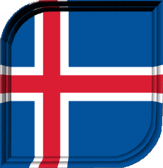 Bandiere Europa Islanda Quadrato 