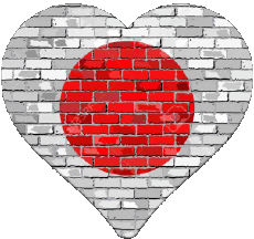 Flags Asia Japan Heart 