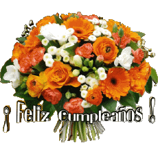 Nachrichten Spanisch Feliz Cumpleaños Floral Transparenter Hintergrund 006 