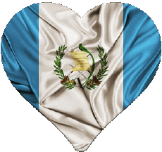 Drapeaux Amériques Guatemala Coeur 