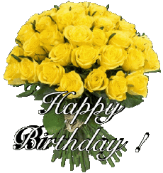 Mensajes Inglés Happy Birthday Floral Fondo transparente 015 