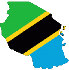 Banderas África Tanzania Mapa 