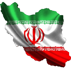 Drapeaux Asie Iran Carte 