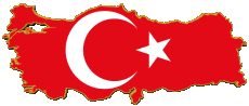 Fahnen Asien Türkei Karte 