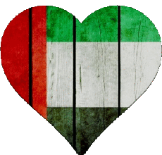 Drapeaux Asie Emirats Arabes Unis Coeur 