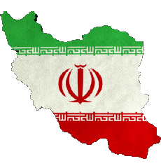 Banderas Asia Irán Mapa 
