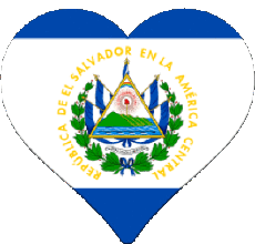 Drapeaux Amériques Salvador Coeur 