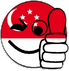 Drapeaux Asie Singapour Smiley - OK 
