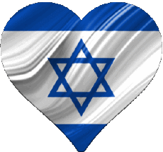 Drapeaux Asie Israël Coeur 