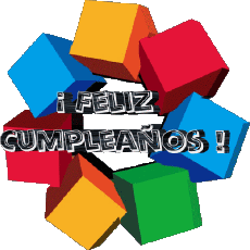 Messages Spanish Feliz Cumpleaños Abstracto - Geométrico Transparent Background 004 