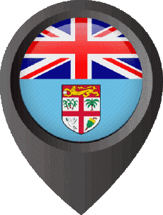 Flags Oceania Fiji Location Pin 